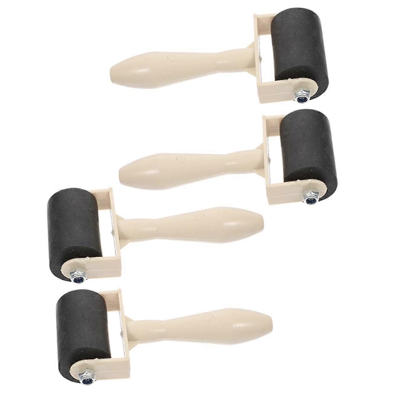 Rubber Ink Roller Set for Printmaking and Crafts, Durable 4pcs Linocut Printing Roller