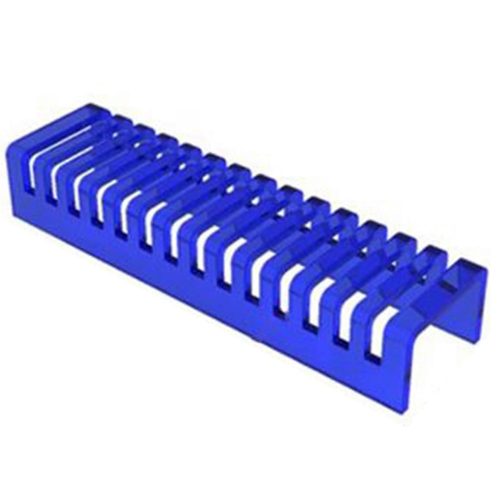 Tile Display Rack with Clear Beveled Slots, Durable Metal Frame, Compact MultiRow Flooring Stand Blue