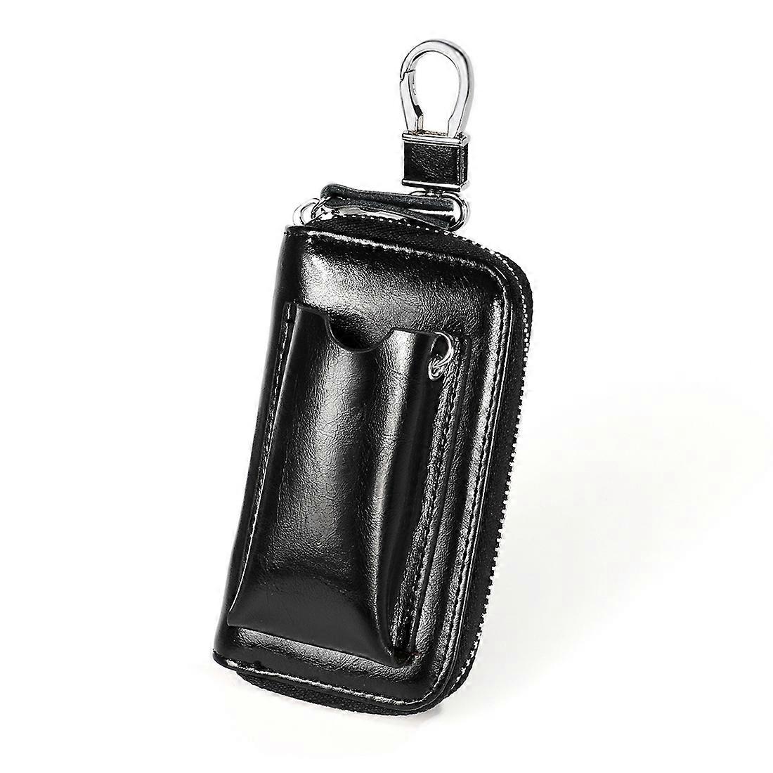9108 Large Capacity Zipper Leather Keys Holder Bag Multi-function Wallet(Brown)