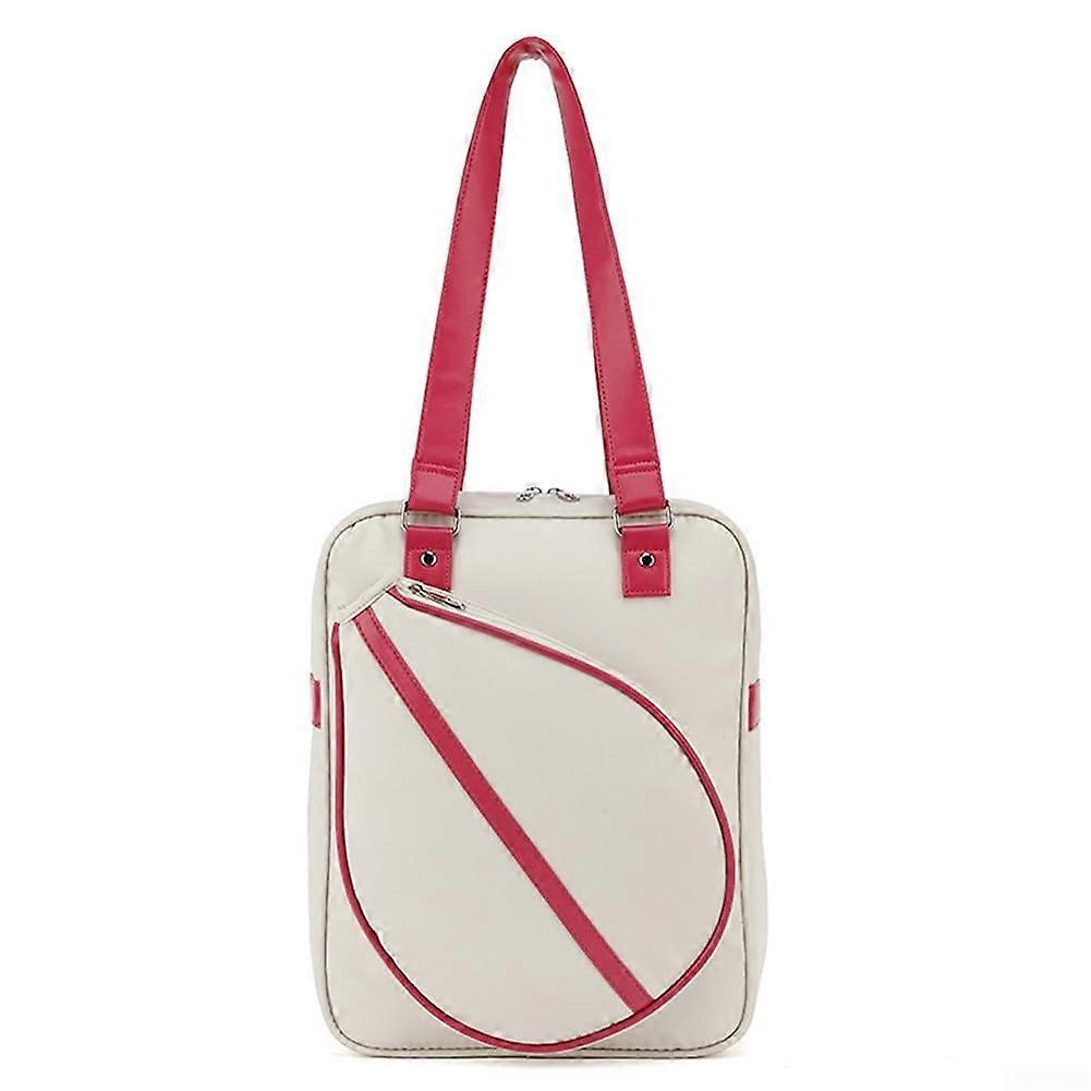 Waterproof Badminton Racket Bag with Large Capacity Storage and Protective Compartment White