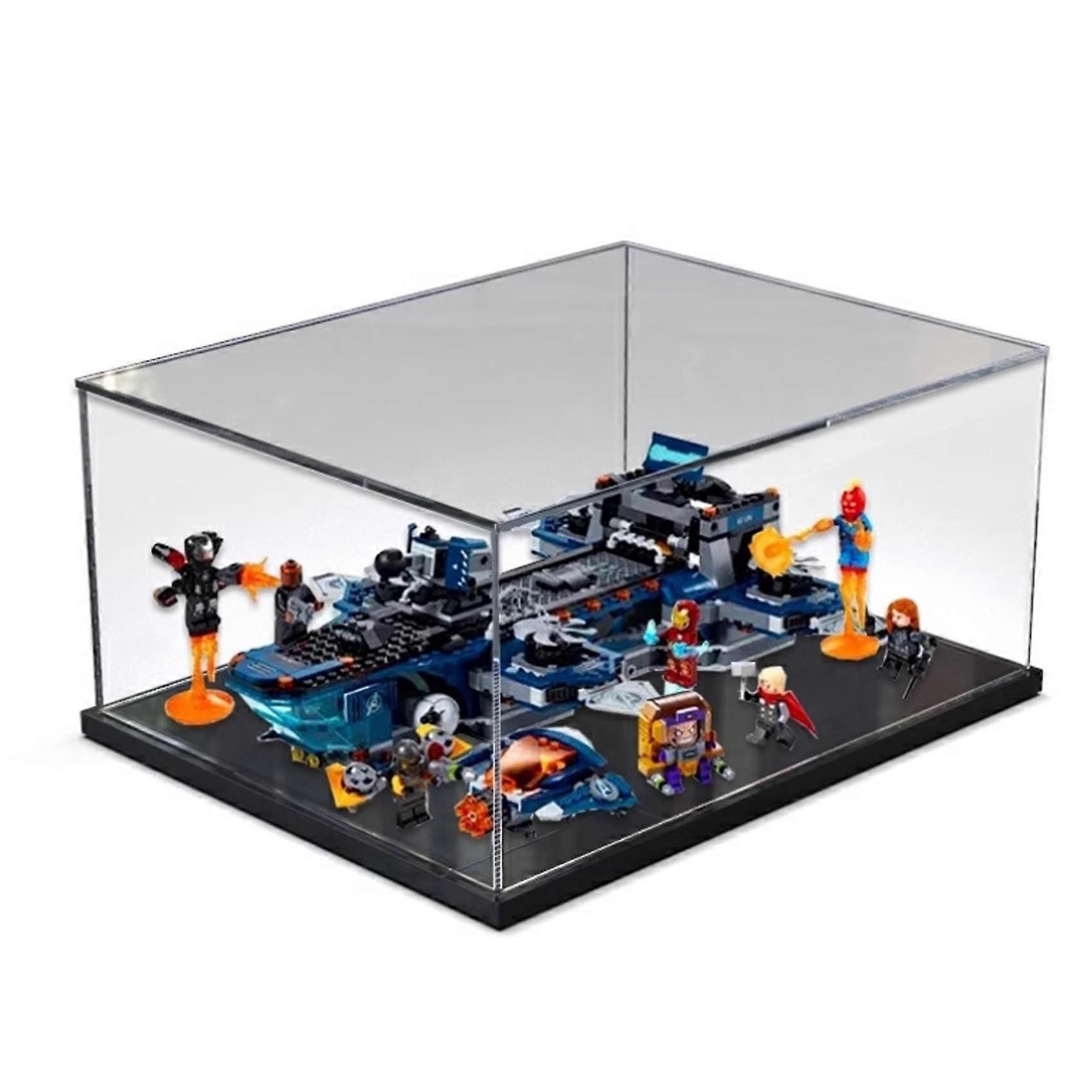 Acrylic Display Case for  76153 Sky Mothership, Dustproof Clear Box with Black Base Stand