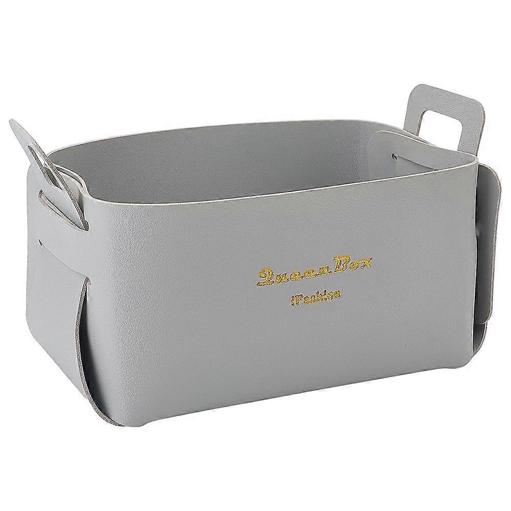 1pc PU Leather Storage boxes Rectangle Gray 17.5x11x12cm