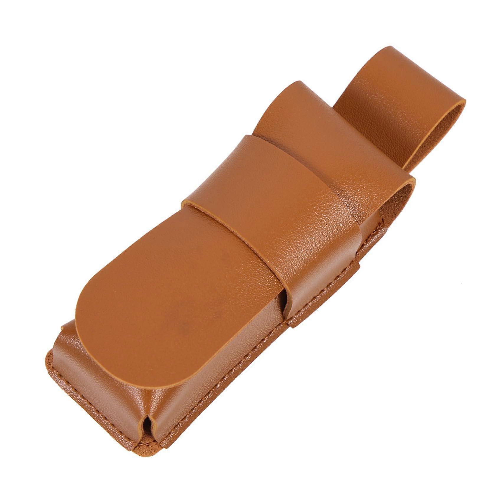 Leather Harmonica Case Shockproof ScratchResistant Travel Pouch for Beginners Brown