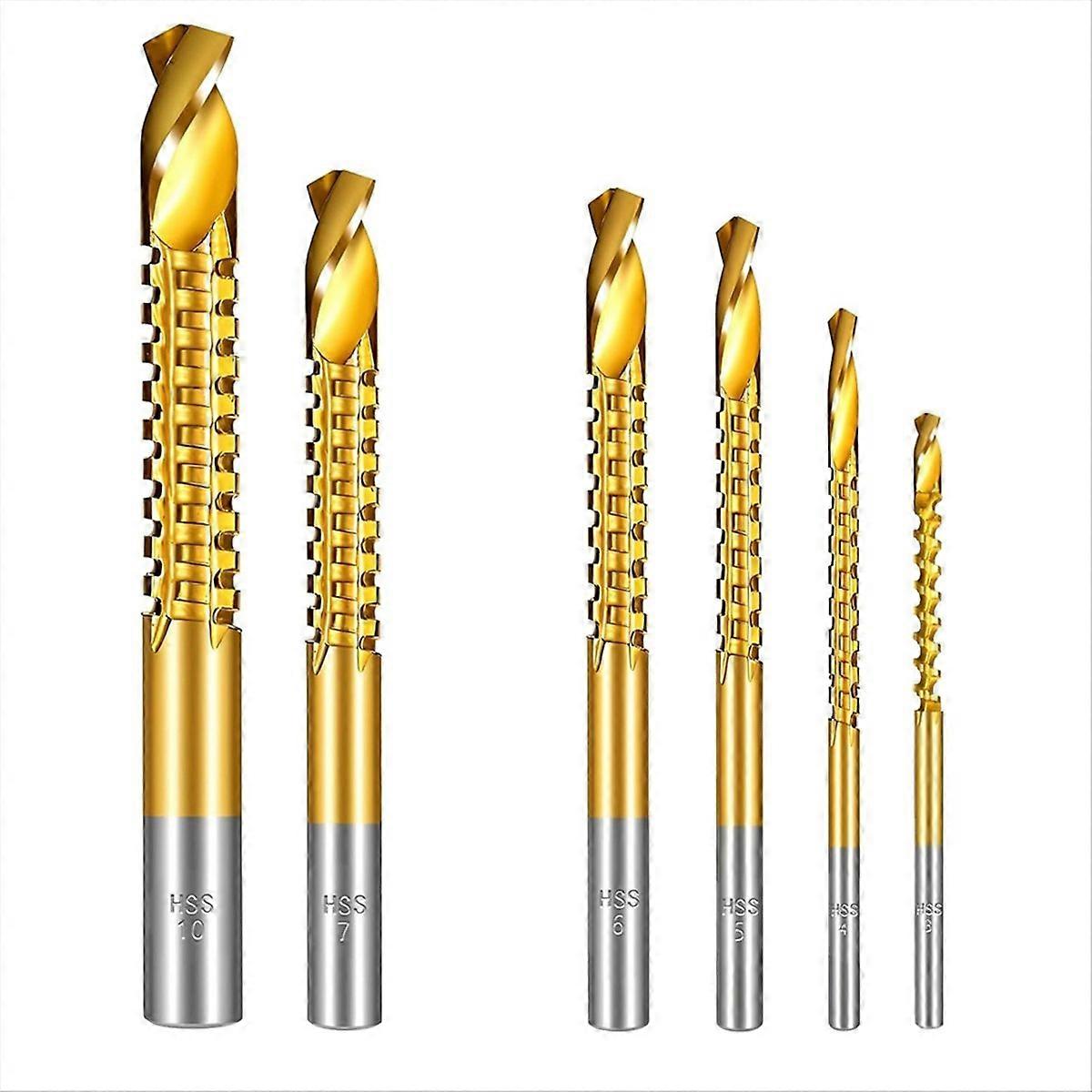 7PCS Titanium Coated HSS Twist Drill Bits,