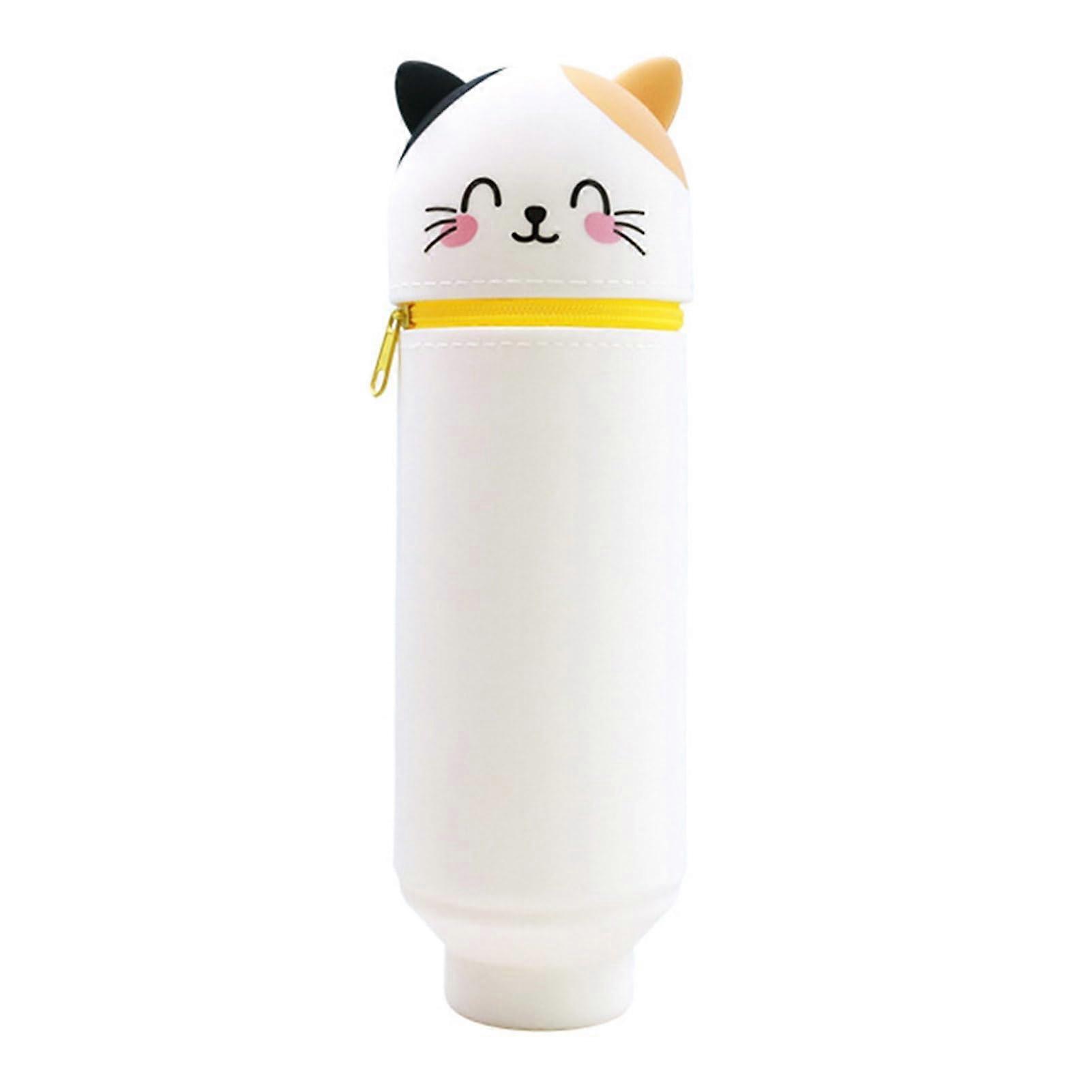 Silicone Pencil Case with Telescoping Stand, Large Capacity Easy Clean Pen Pouch for School Office