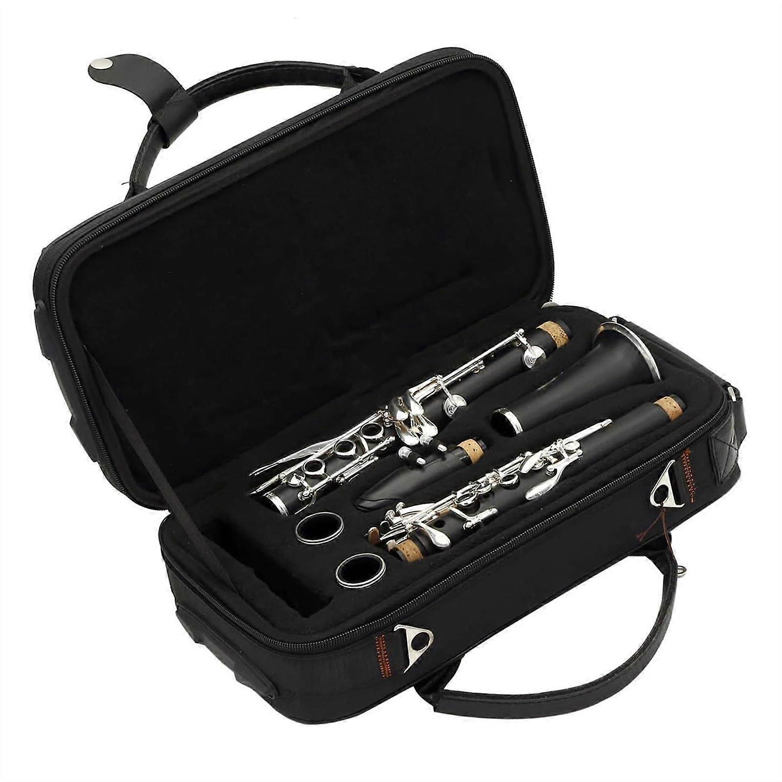 ABS Bb Clarinet for Beginners with Case, 17 Keys Silver Plated, Student Clarinet Set