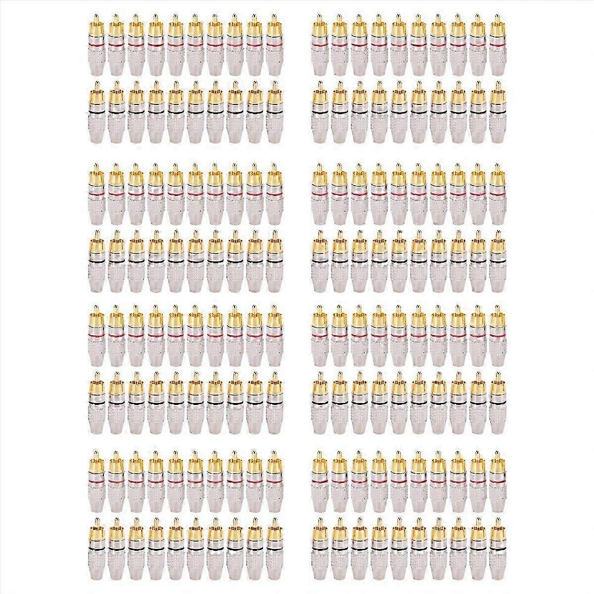 20 Pcs Plug Audio Video Locking Cable Connector Gold Plated