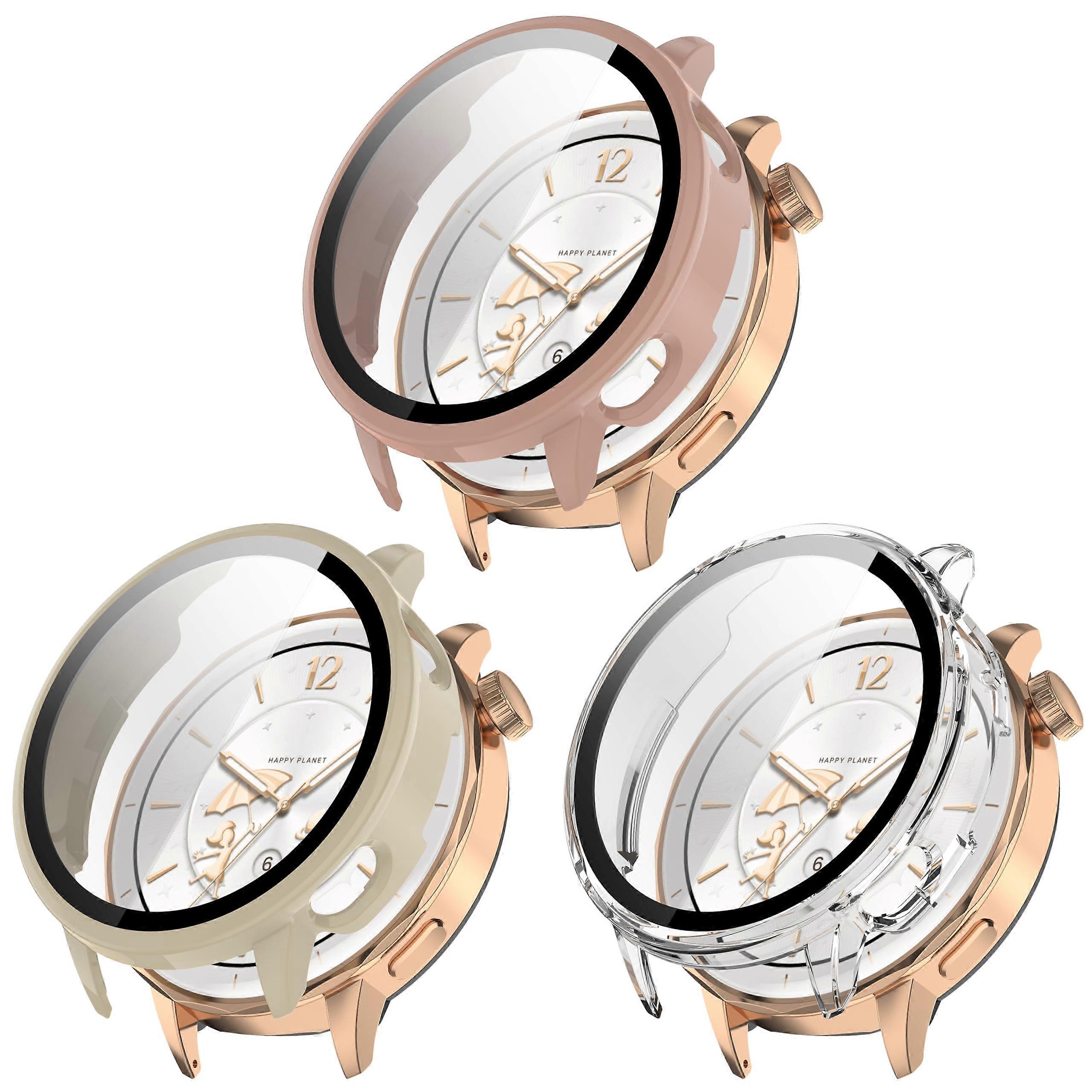 Screen Protector Case with 3D Full Coverage HD Tempered Glass, Slim PC Frame for Oppo Watch X2 Mini