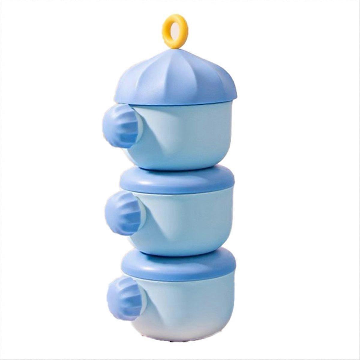 3-Layer Milk Powder Dispenser, Stackable and Portable, Blue