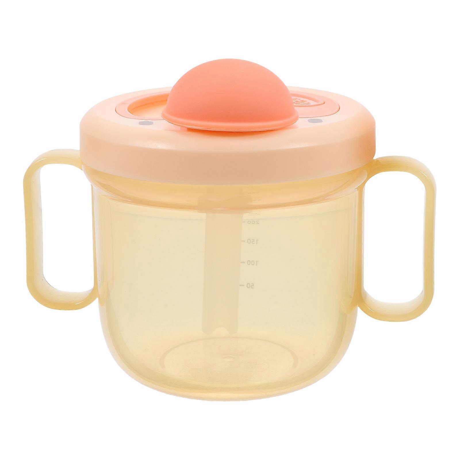 Silicone Pink Elderly Care Drinking Cup with Straw for Drinking Use