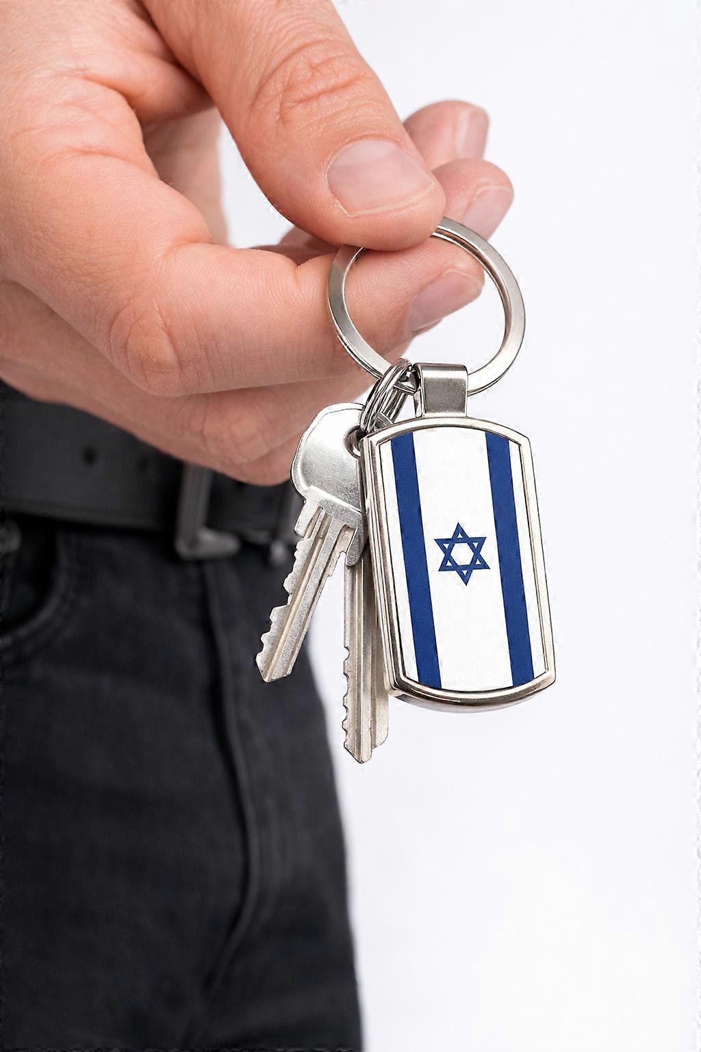 Israeli flag keychain
