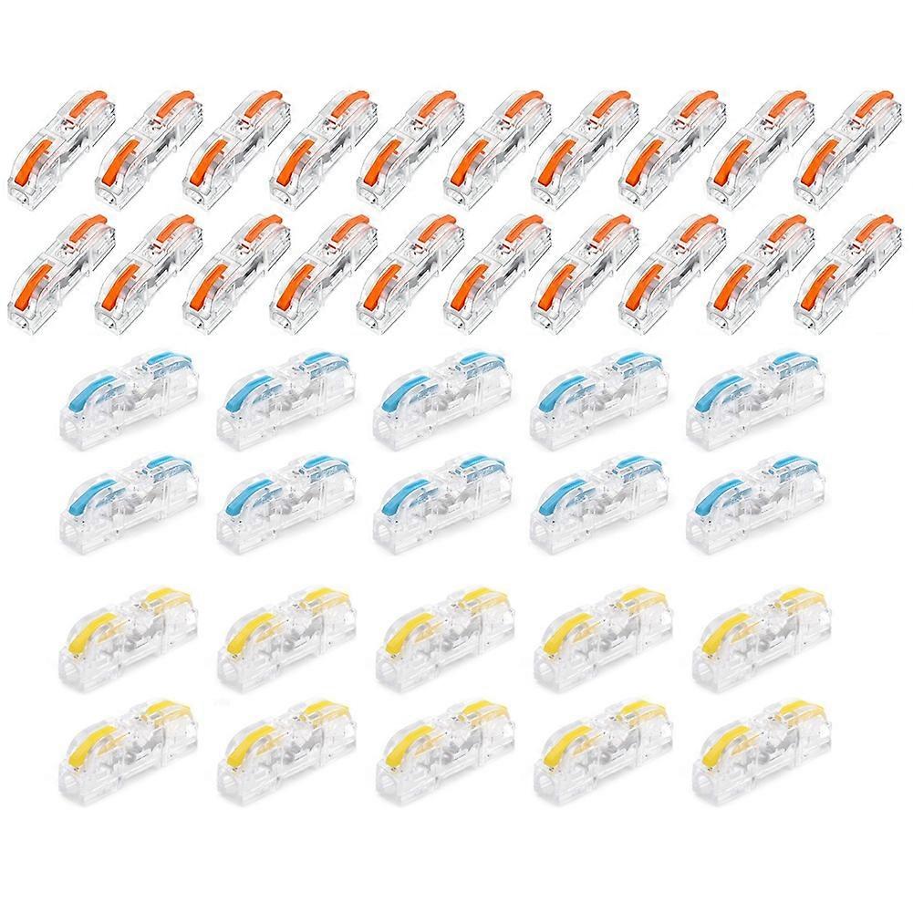40Pcs Quick-Connect Terminal Wire Connectors Inline Wire Cable Connector Quick Compact Cable Connector Transparent B