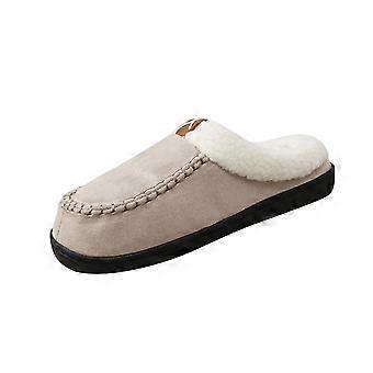 Pantoufles d'hiver doublées polaire pour femmes, confortables à porter à l'intérieur comme à l'extérieur. Bout rond, talon fermé, antidérapantes et plates. Matière douce et feutrée. Pointure US 9.