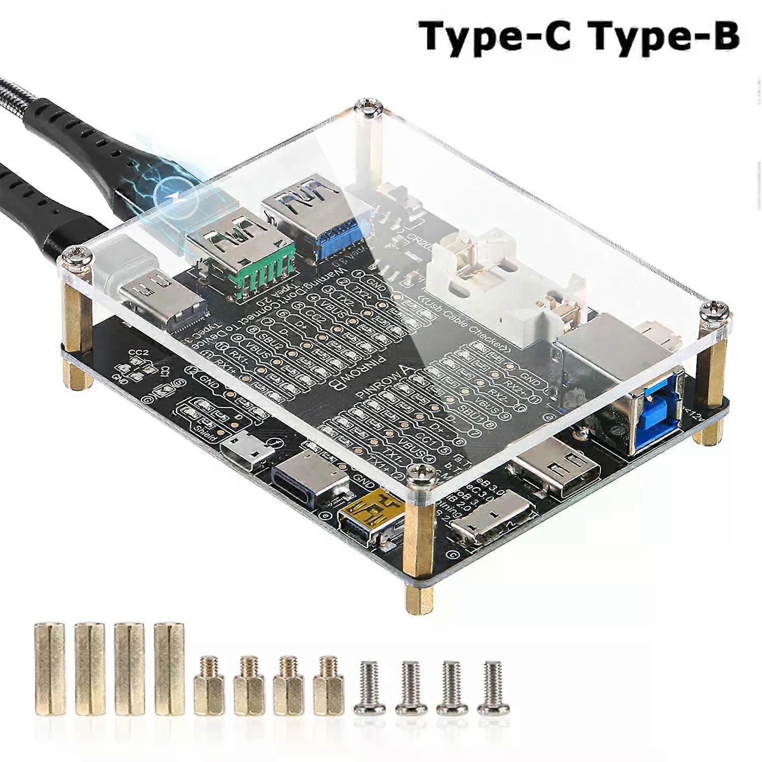 USB Cable Tester Type-C Type-B Micro Short Circuit Switch Test Board Data Cable Anomaly Detection For iOS Android Test Board