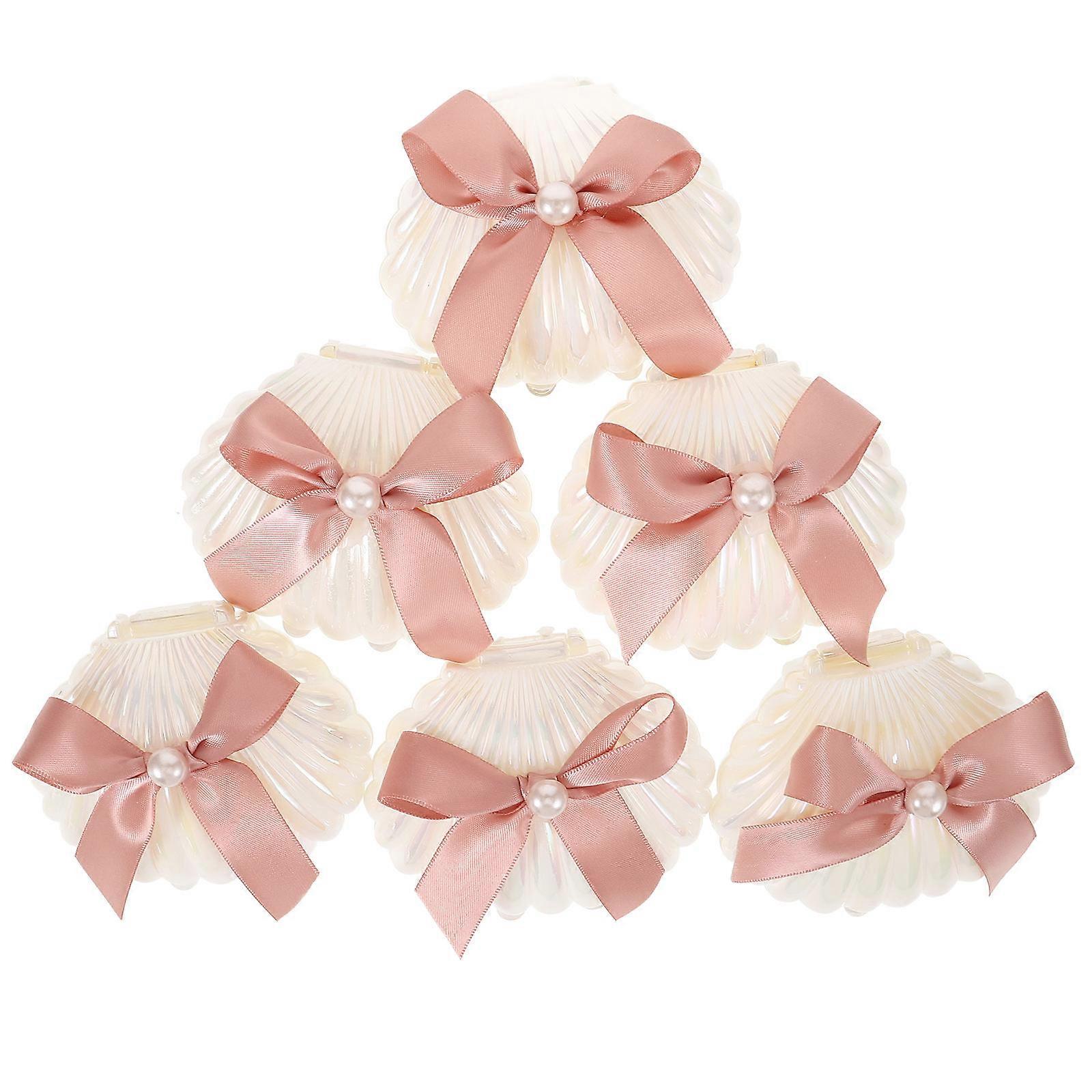 Plastic Seashell Candy Boxes for Wedding Storage Use 6Pcs