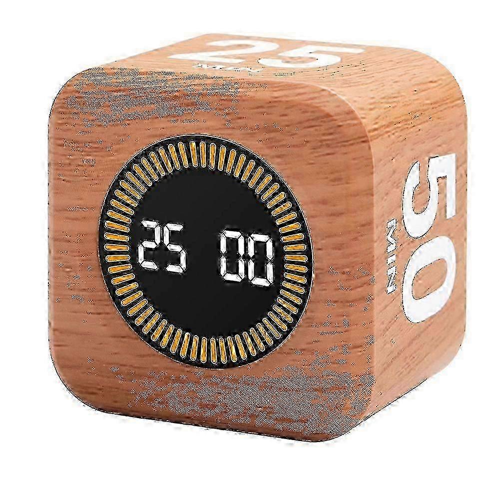Rotating Productivity Timer, 5/25/10/50 Min Presets, Mute Function, Desk Cube