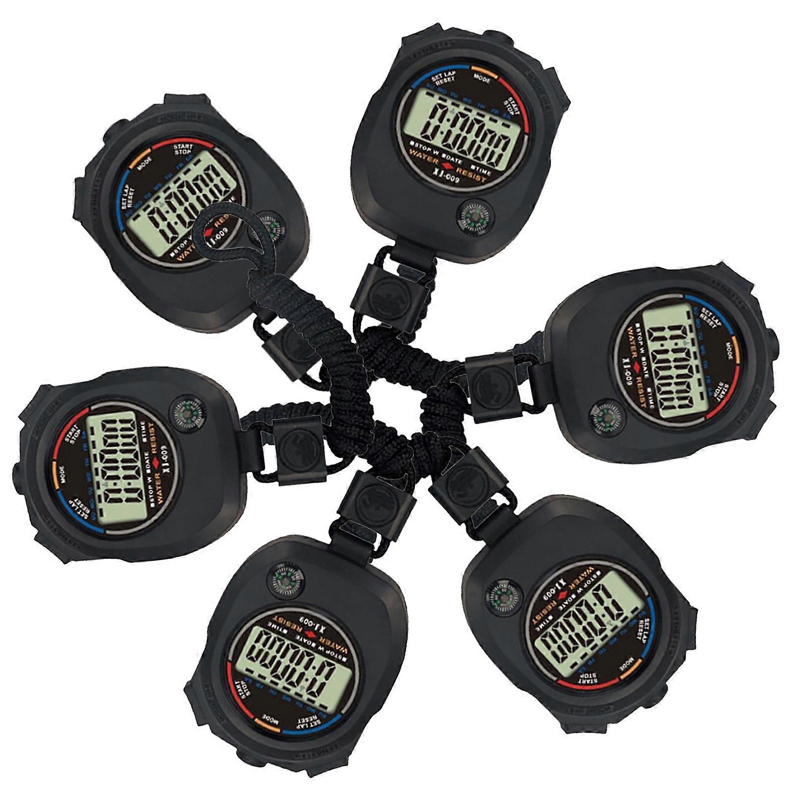 Training Timer Electronic Watch for Timekeeping 6Pcs Durable Game Stopwatch