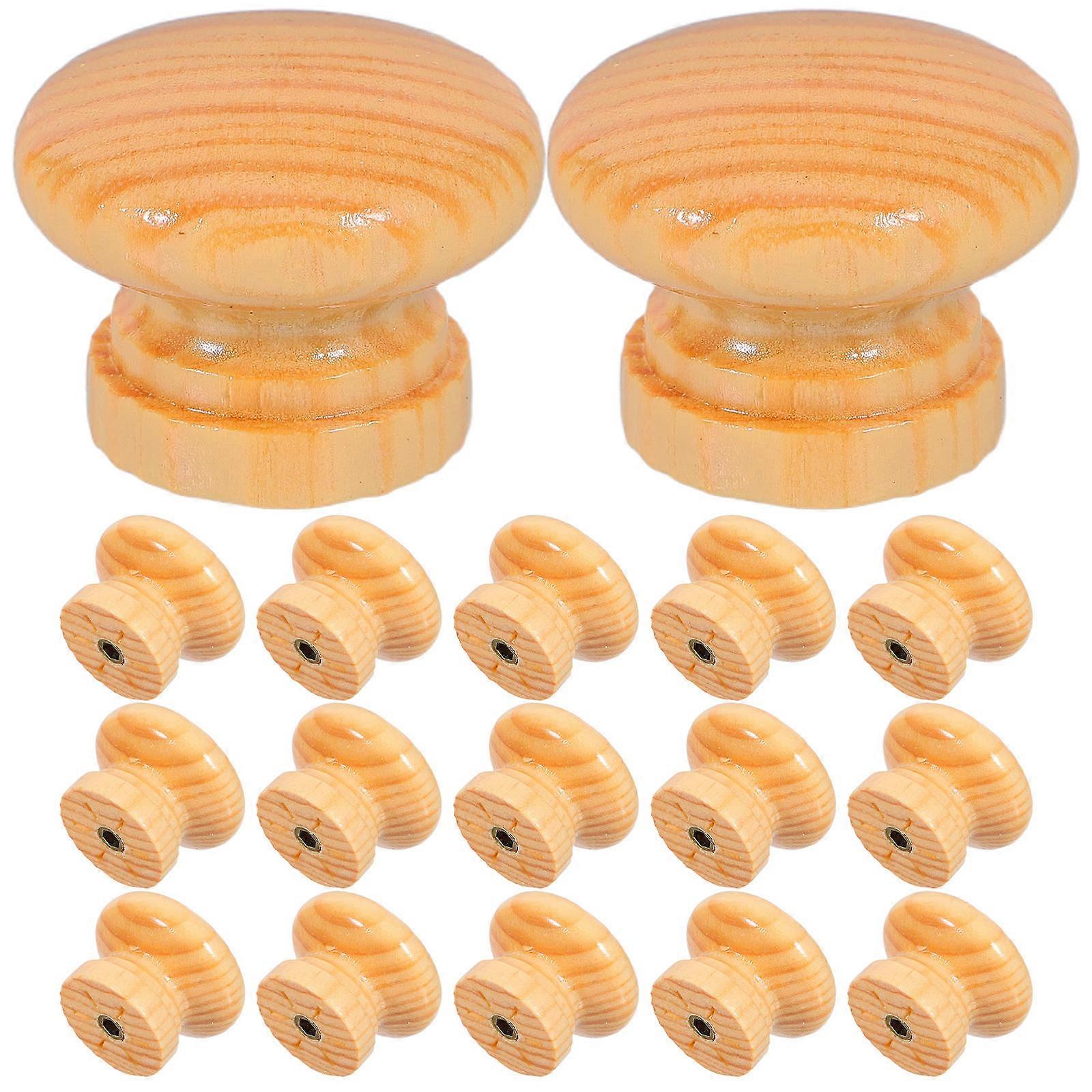 Wood Cabinet Pull Handles for Kitchen Cabinets 20Pcs Single Hole Round Knobs