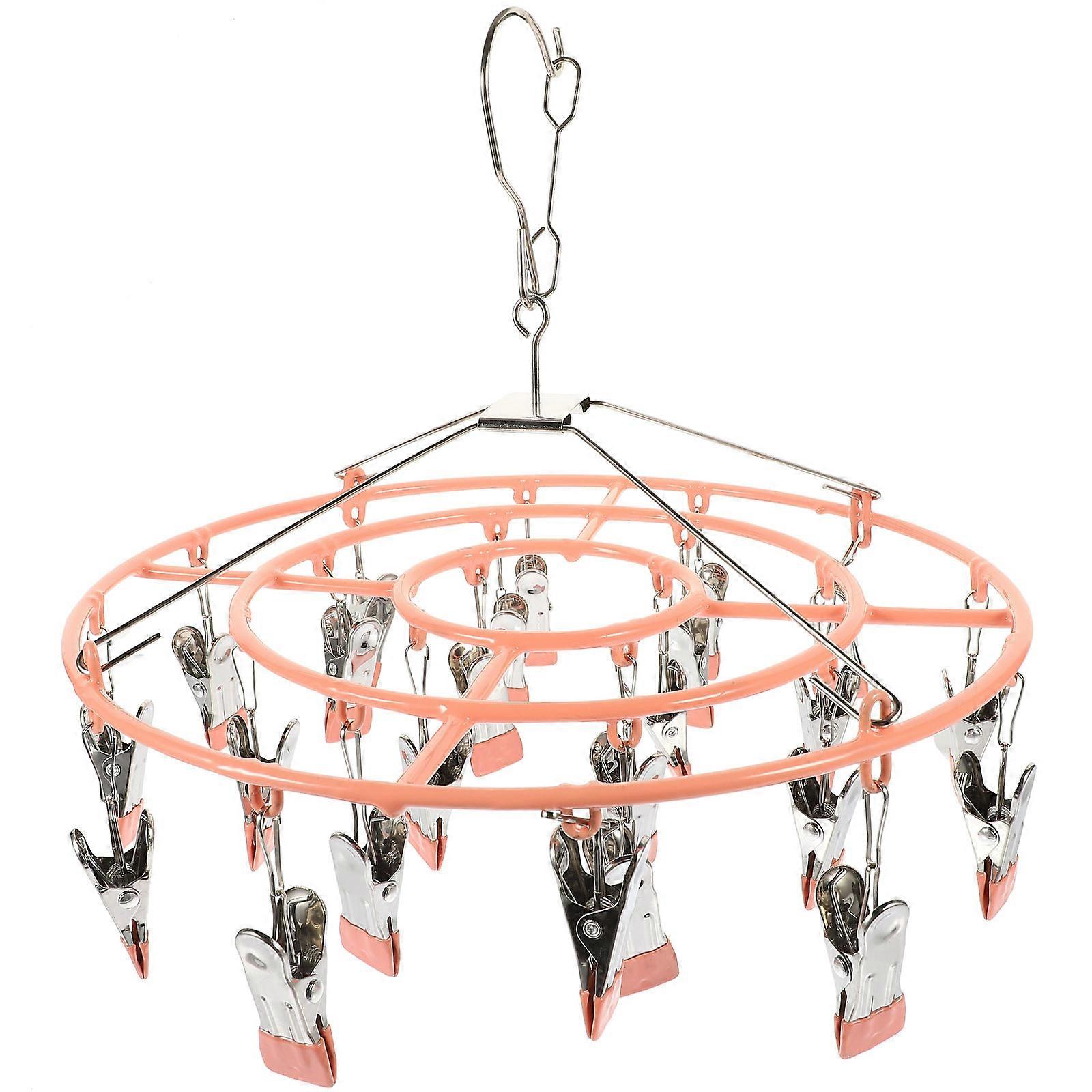 Sock Drying Rack Clothes Hanger for Drying Underwear Pink