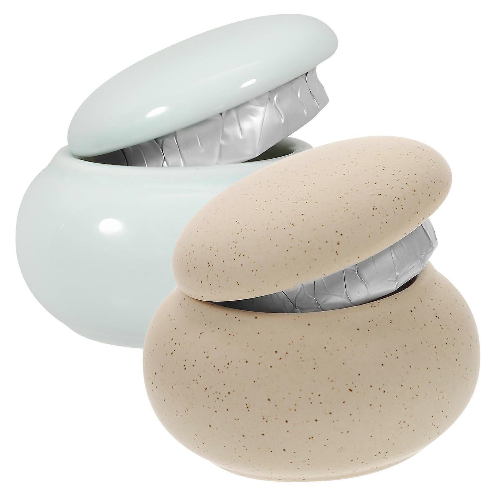 Storage Jar Ceramic Jars for Storage Use with Lid Multipurpose 2Pcs Set