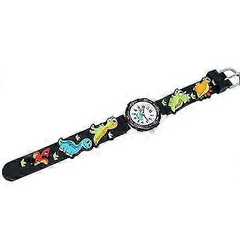 Robuste, wasserdichte Uhr für Schüler, kreatives Cartoon-Design, Farbe Schwarz, 7,9 x 1,1 x 10,2 Zoll, Dornschließe, 1 Stück