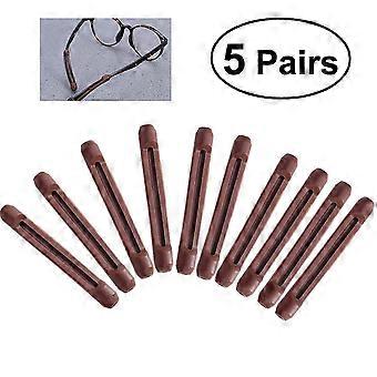 Anti Slip Silicone Ear Hooks for Glasses Eyeglasses Leg 5Pairs Brown