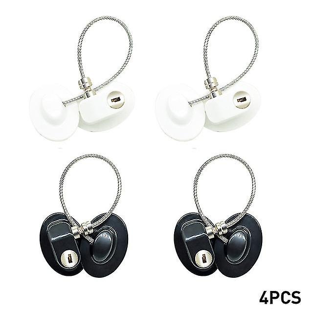 Mixed Color No-punch Window And Door Locks 2pcs White + 2pcs Black