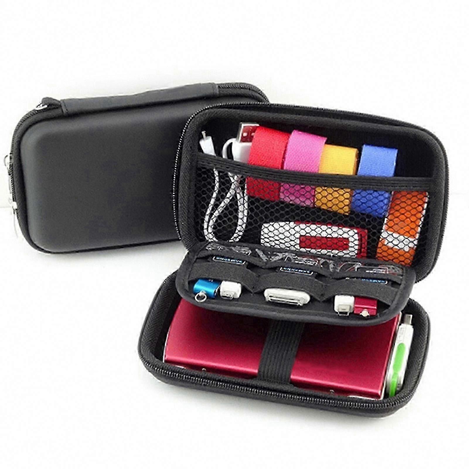 Faux Leather Protective Case for 2.5" Hard Drives - Multi-Function Cover Bag