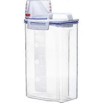2pcs Airtight Pet Food Storage Container 2L with Measuring Cup Lid compatible Cats and Dogs Vacuum Seal 26-27