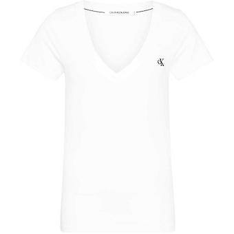Calvin Klein Womens/Ladies Embroidered Stretch V Neck T-Shirt