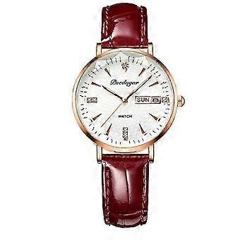 POEDAGAR Exquisite Ladies Watch Luxury Fashion Ultra-thin Leather Belt Waterproof Luminous Quartz Women Wristwatch Female Clocks 26-27