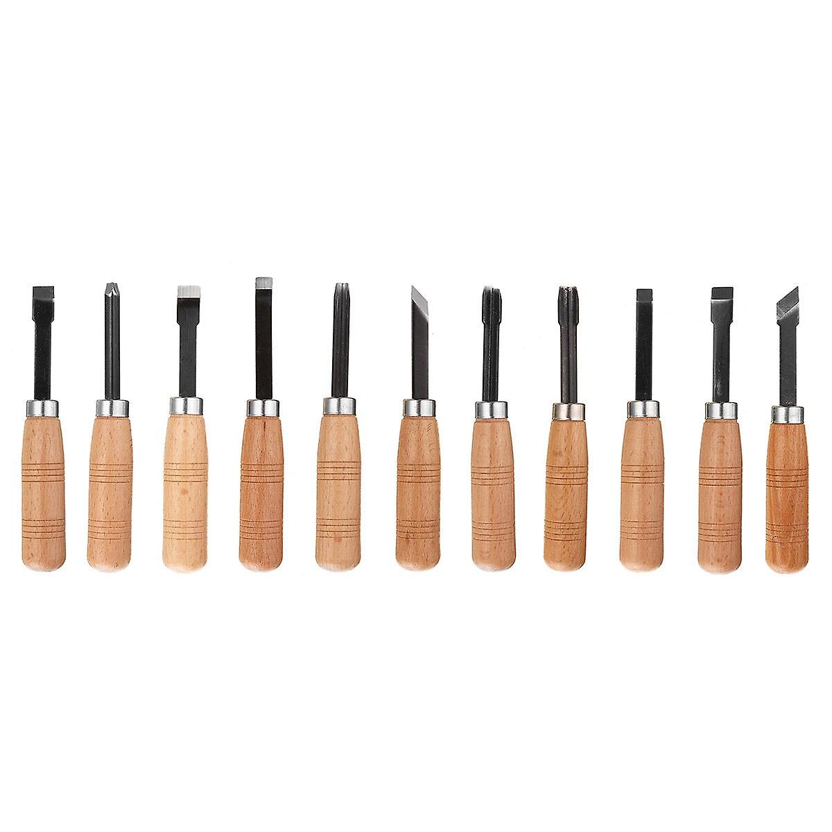 12Pcs Wood Carving Spoon Cutting Chip Hook Set Kit Wood Carving Whittling Tools