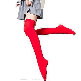 1 paire Femmes Hiver Genouillères Tube Haut Antidérapant Grande Élasticité Couleur Unie Garder Au chaud Forme de la jambe Modification quotidienne Dates D’école Bas