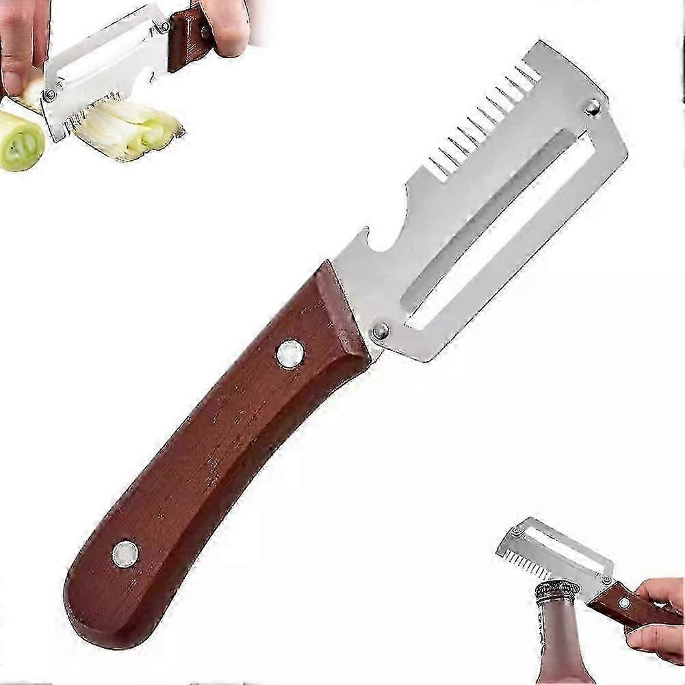 Three Function Kitchen Tool Onion Slicer Peeler Bottle Opener 26-27