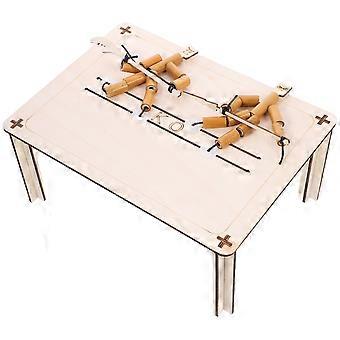 Bamboo Doll Puppet Toy Set for Cognitive Play with Wooden Fighting Table