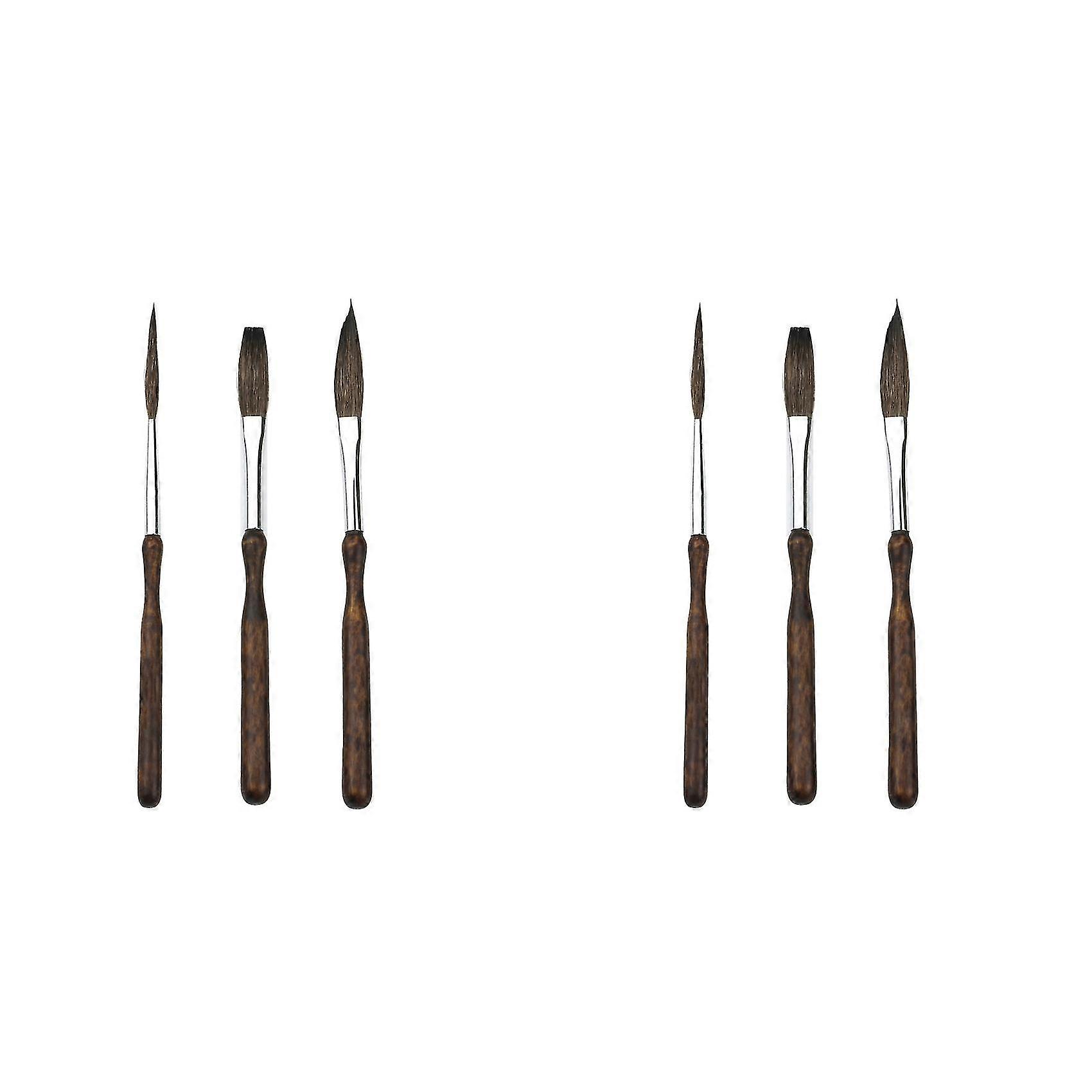 Pinstriping Brush Kit,6 Pcs Professional Striping Brushes Long Liner Script Scroll Rigger Brushes