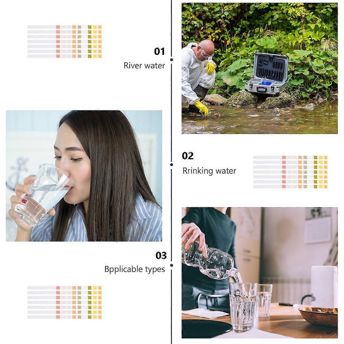 Water Quality Test Strips for PH Testing Papers 50Pcs Home Use Kit