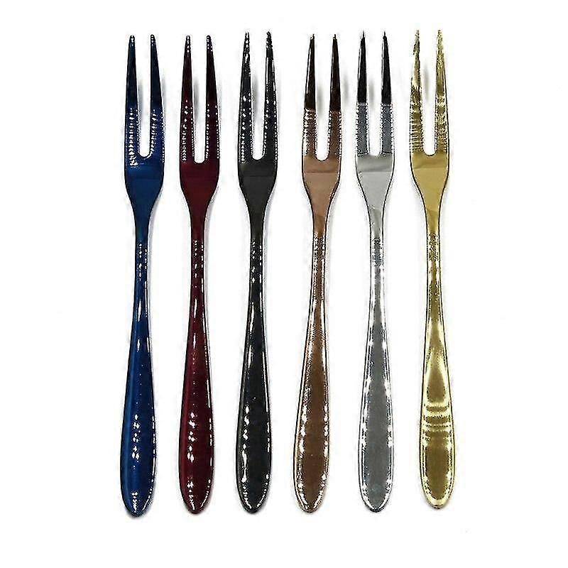 Stainless Steel Fruit Fork Upscale Plated Dinnerware 6pcs/set