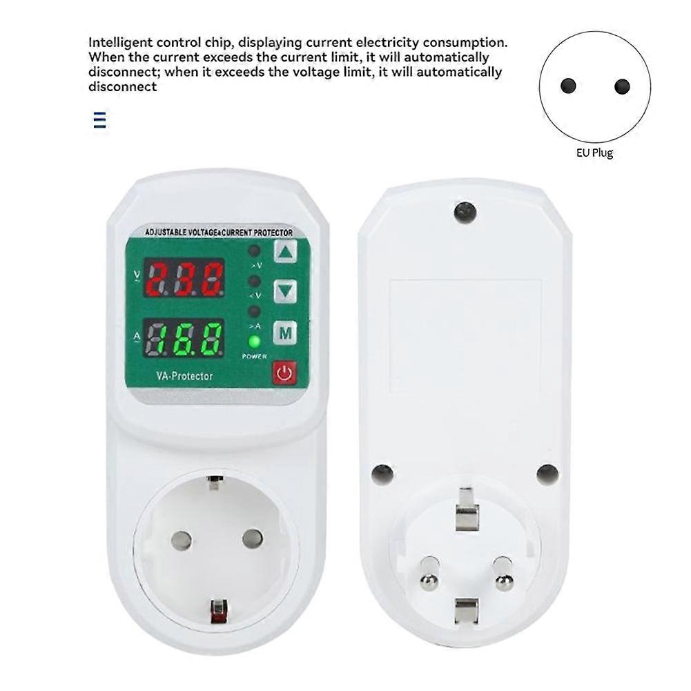 Multifunction over Voltage Current Protector EU Plug Socket Automatic Voltage Current Protector Socket