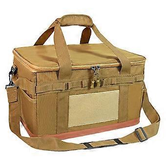 Multifunctional Storage Box Outdoor Camping Storage Bag with Handle Camping Cookware Organizers Camping Supplies Khaki