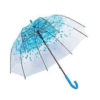 Frauen Regen Sonne Regenschirm Langer Griff Kirschblüte Pilz Prinzessin Transparente Regenschirme
