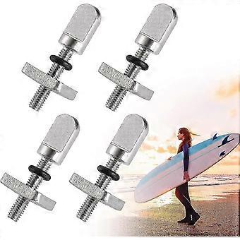4Pcs Sup Fin Screw, Surfboard Fin Screws with Plastic Box, Stainless Steel Paddle Board Fin Screw Replacement Kit Surfboard Accessories for Long Board