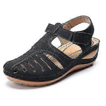 Damen-Sommersandalen, Vintage-Keilplateau, rutschfeste Freizeitschuhe für große Größen