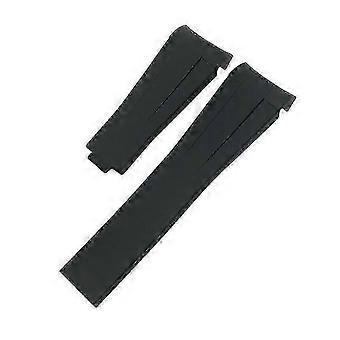 Black Rose Gold Silicone Watch Band for Rolex Submariner Daytona GMT Yacht-Master 20mm 21mm 22mm 19mm Fit