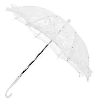 White Lace Parasol Umbrella Wedding Bridal Decoration with 5Pcs Set