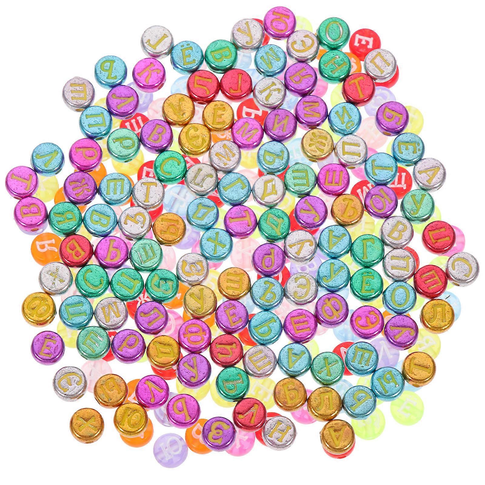 Assorted Color Russian Letter Beads for Bracelets Making 1200Pcs Set