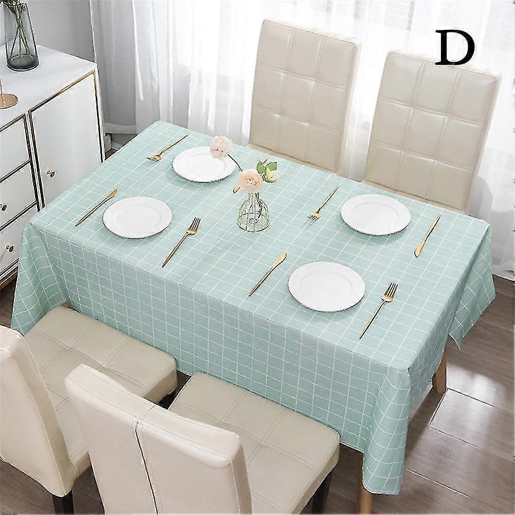 Tablecloth Dust Proof Checkered Pattern Washable Fabric for Dining & Home Use