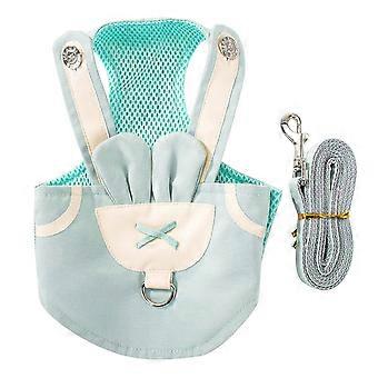 Pet Vest Harness Leash Adjustable Button Design Dog Harness and Leash Set with Breathable Mesh for Dog Cat Outdoor Dark Green Rabbit M (Advise Weight 