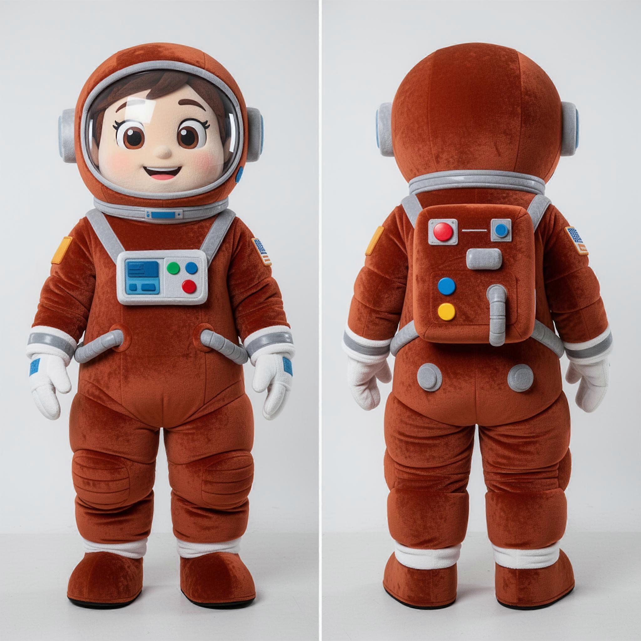 MASTICOT Rust Rounded Astronaut Mascot