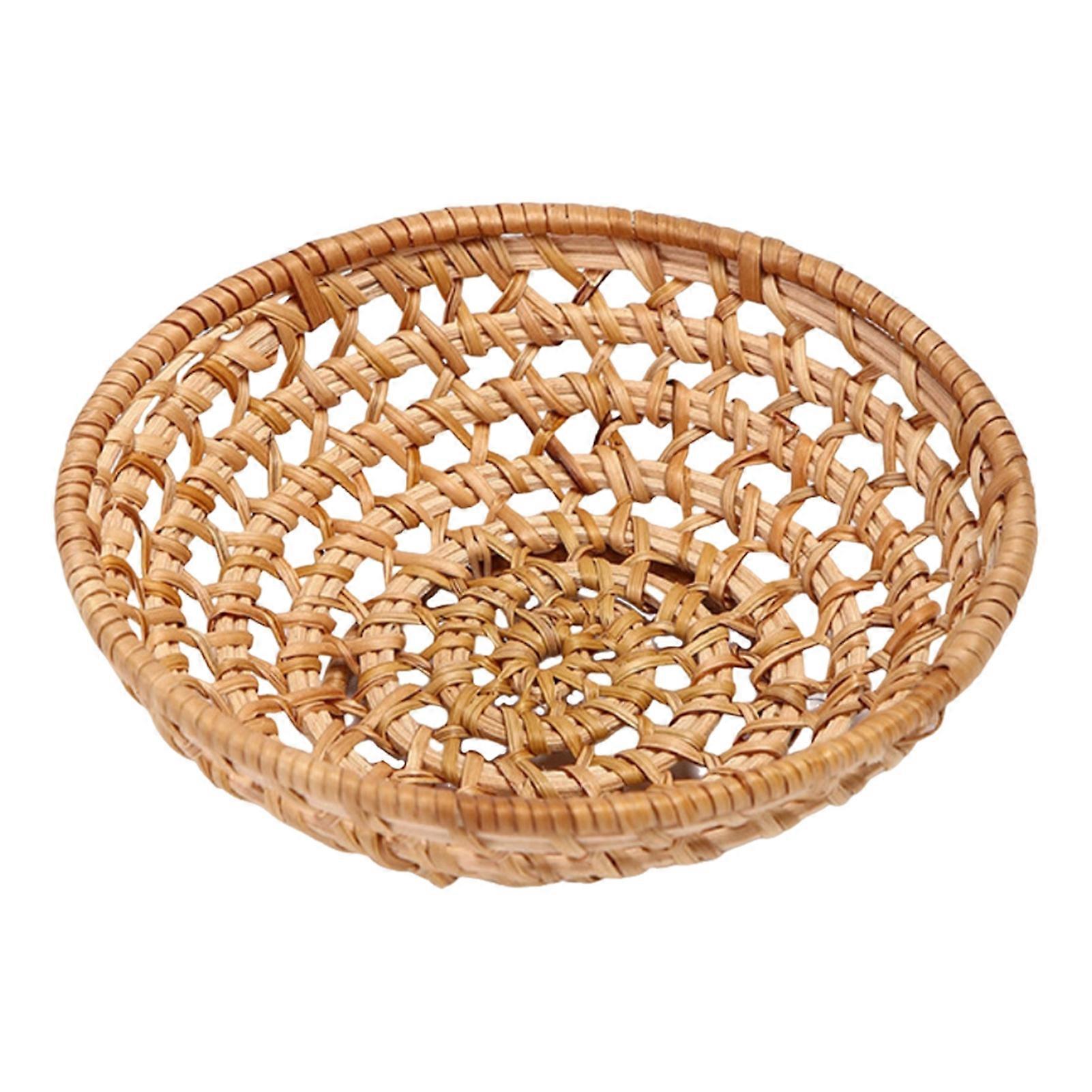 Multi-Purpose Wicker Basket Bowl for Kitchen Table Entryway Decor Use